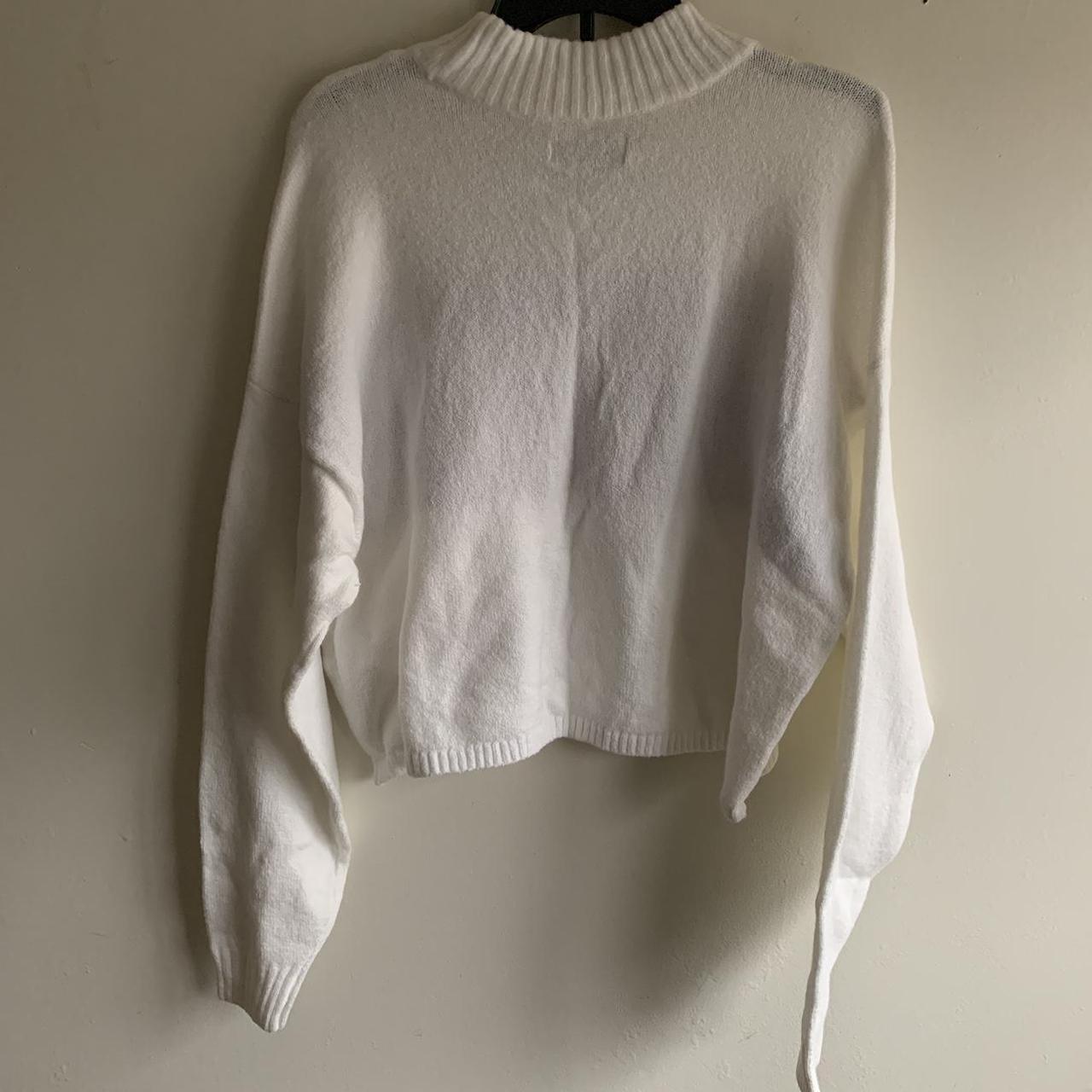 white sweater mock neck
