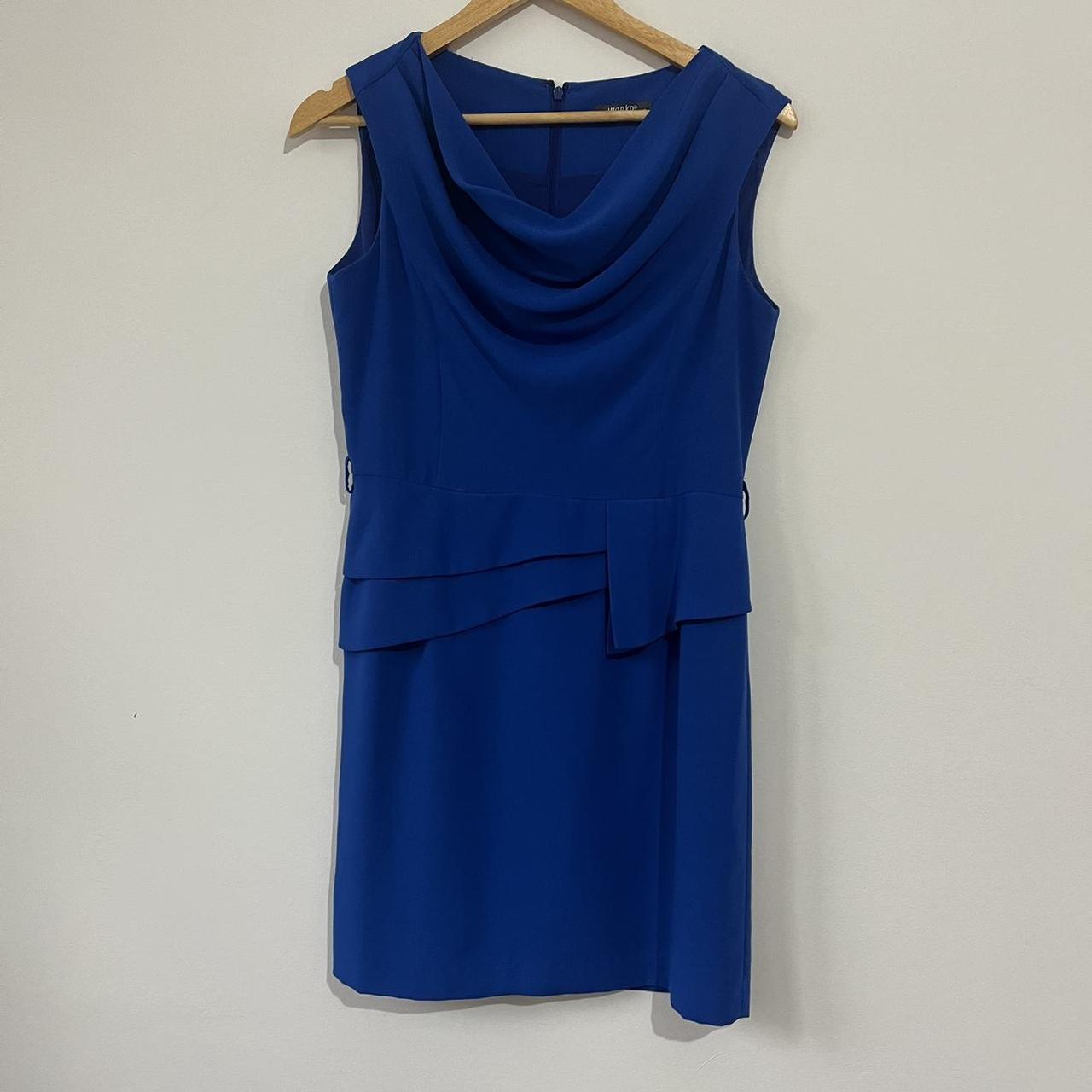 royal blue cowl neck dress size 10 / 36 perfect... - Depop