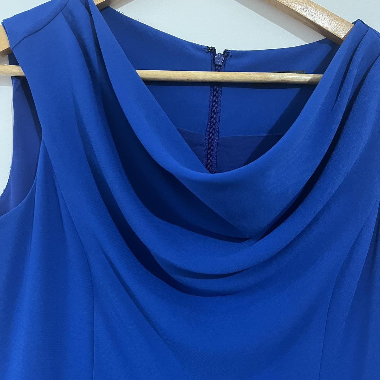royal blue cowl neck dress size 10 / 36 perfect... - Depop