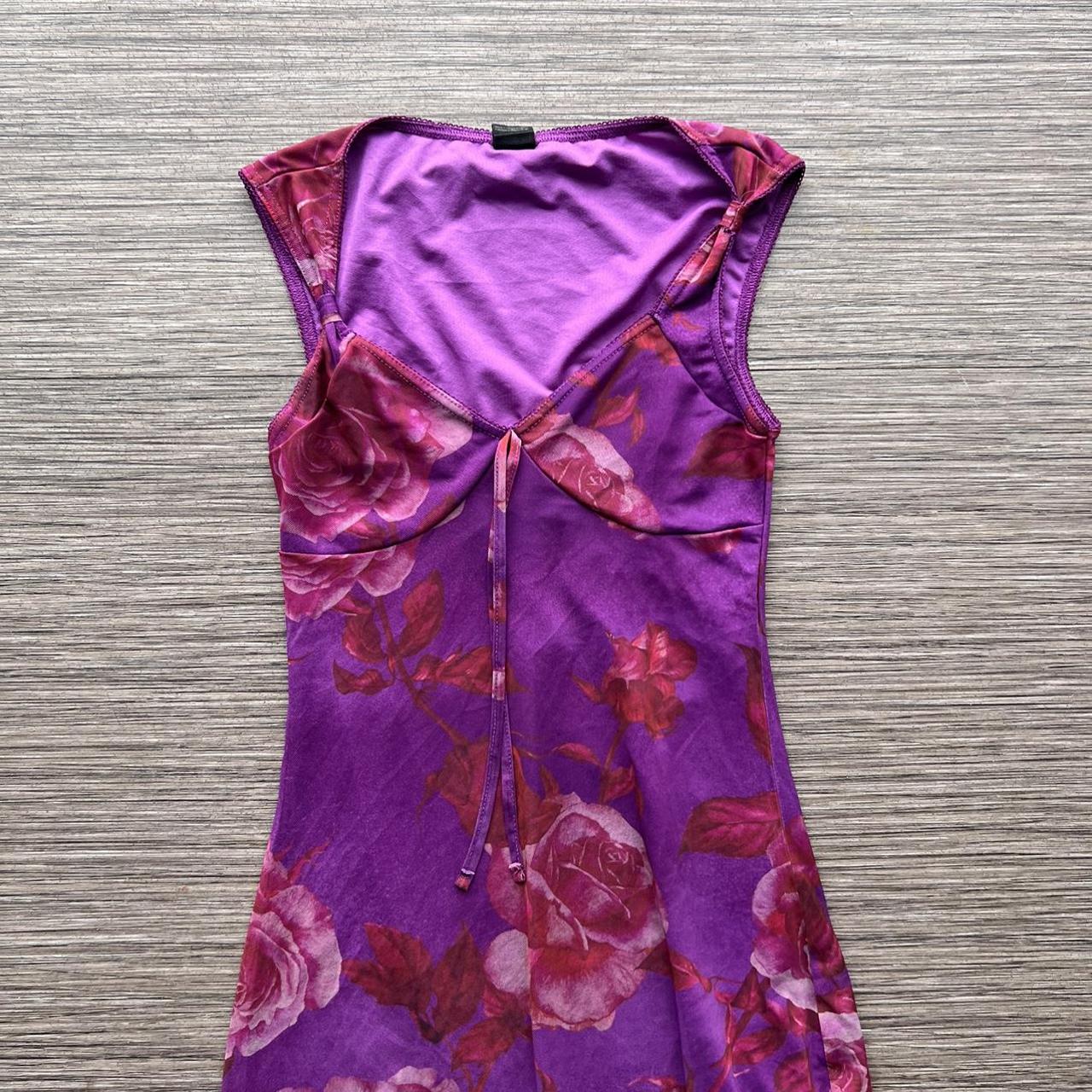 Urban outfitters asymmetrical mesh floral midi... - Depop