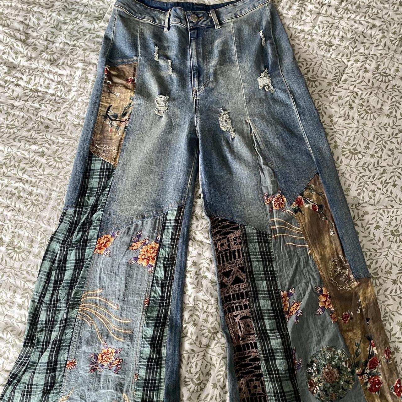 Jaded Gypsy flared pants size L/XL originally $175,... - Depop