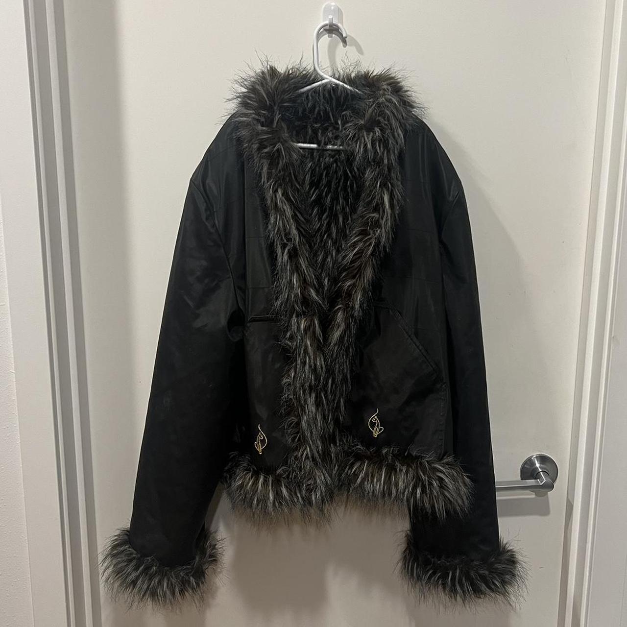 Baby Phat fur coat super soft inside Afghan jacket... - Depop