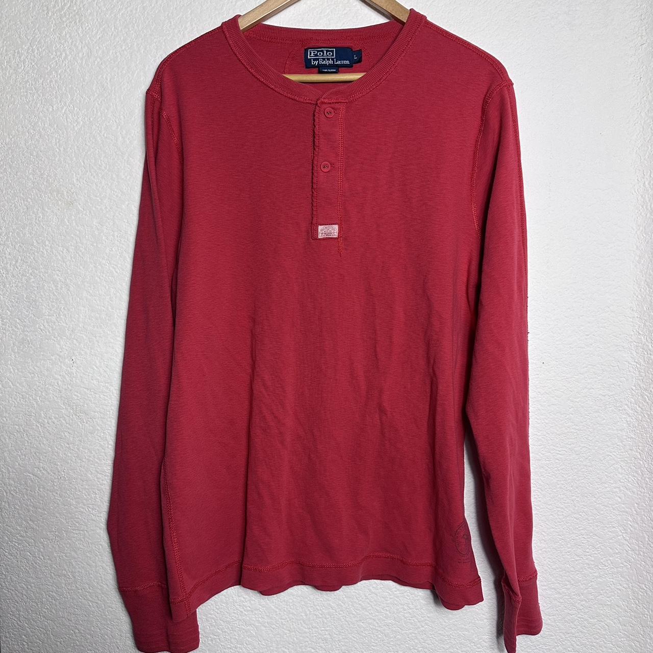 Polo Ralph Lauren Men's Red and Burgundy T-shirt | Depop