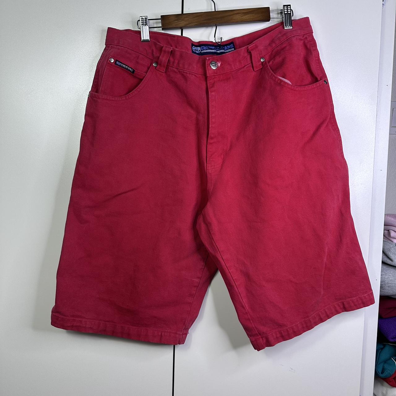 American Vintage Men's Red and Burgundy Shorts | Depop