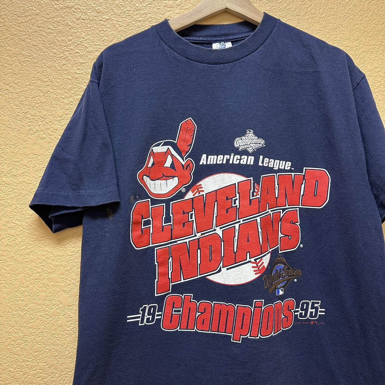 vintage 90s Cleveland Indians 1995 World Series - Depop