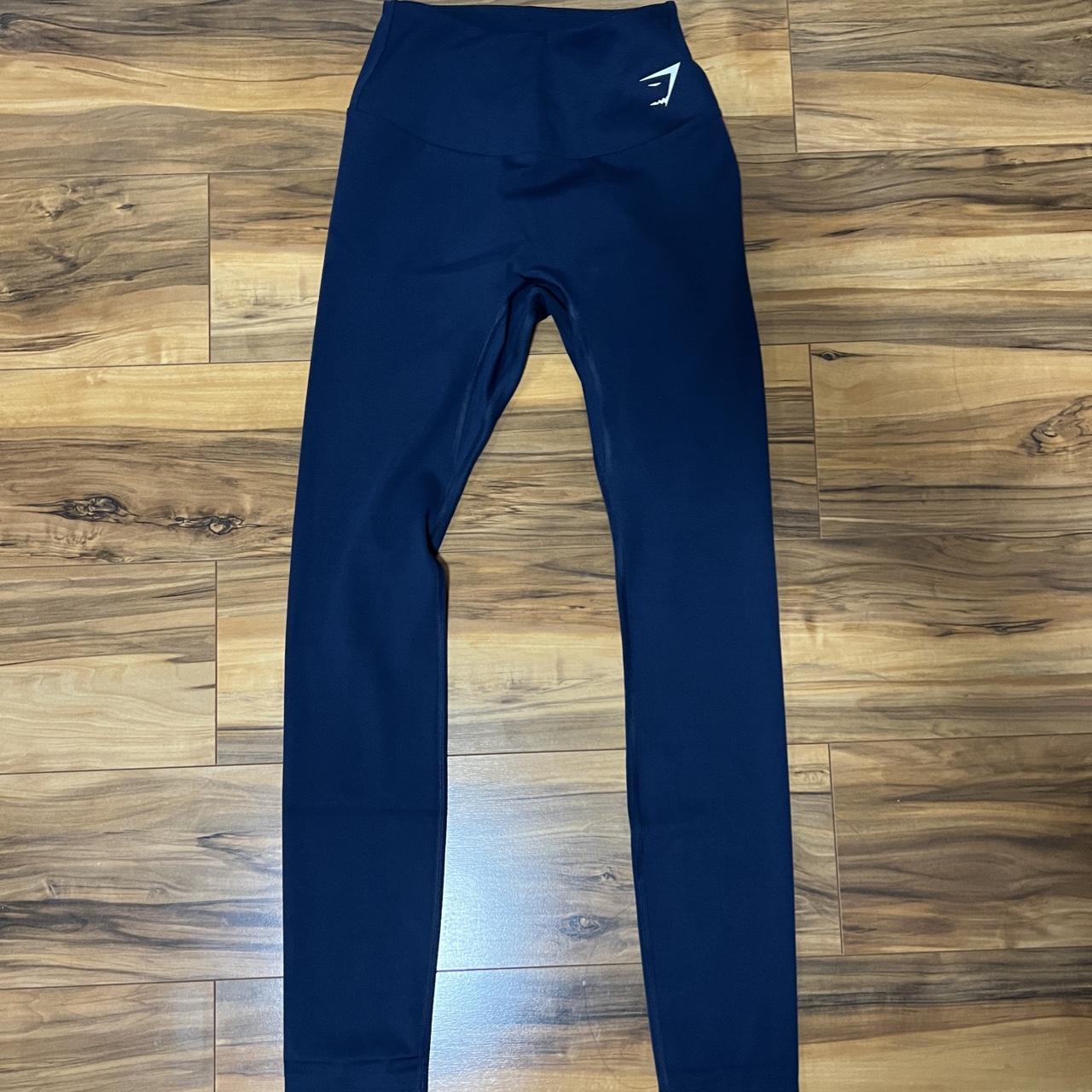 small blue gymshark leggings could fit a xs barely... Depop