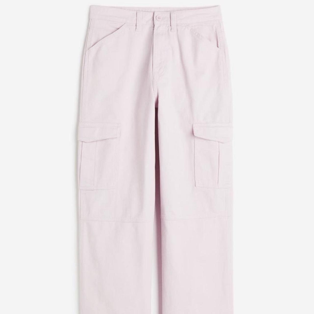 H&M pink twill cargo pants, size 6, never worn, 100... Depop