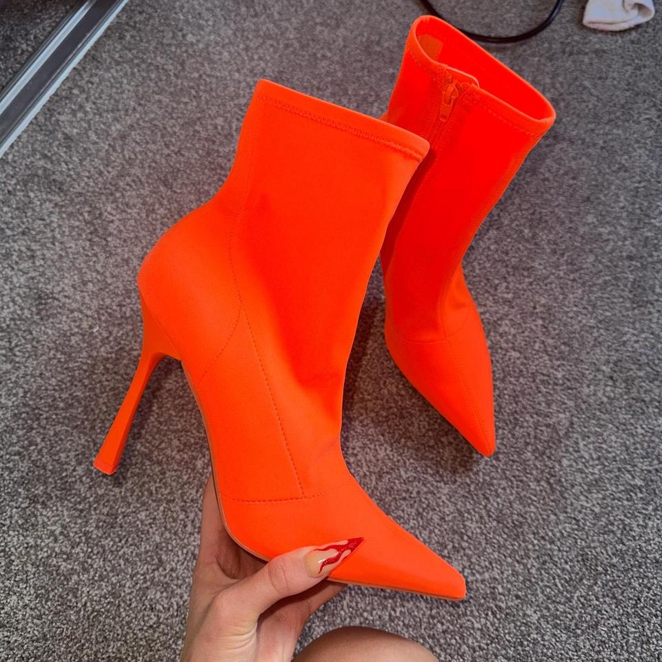 Neon orange hot sale sock boots