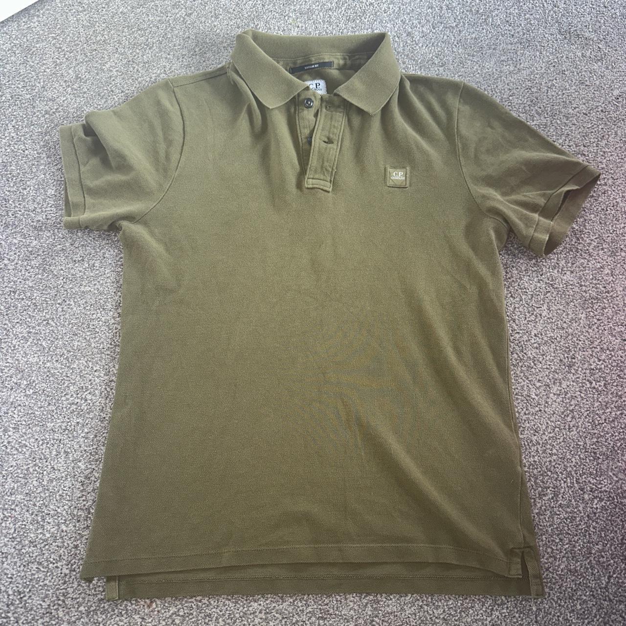 CP company Khaki green polo shirt Regular fit size... Depop
