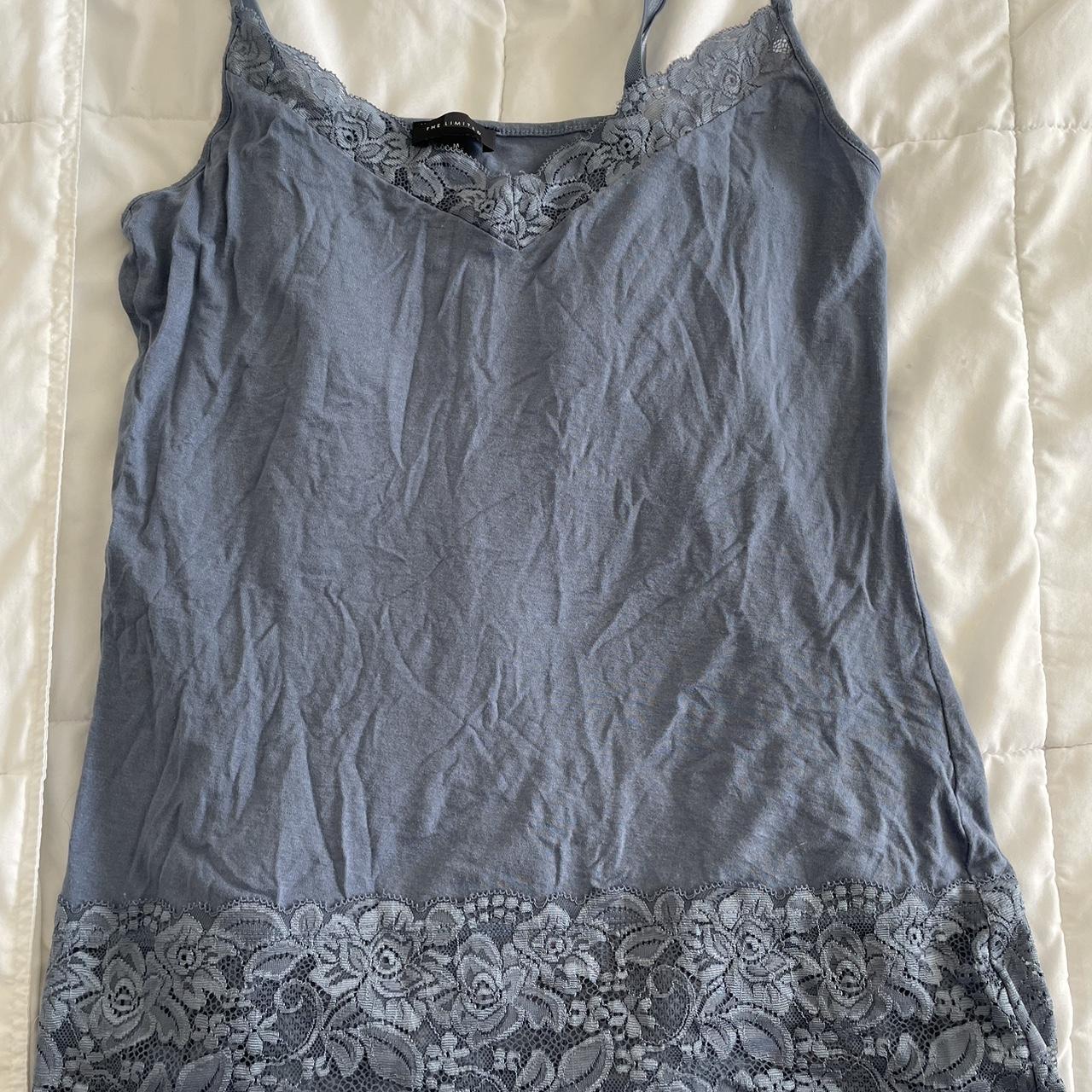 Light blue lace tank top Send offers #outfromunder... - Depop