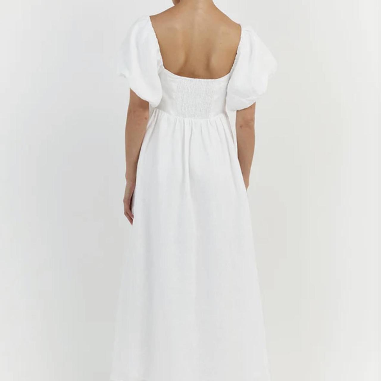 White linen midi dress from DISSH White 100 linen... Depop