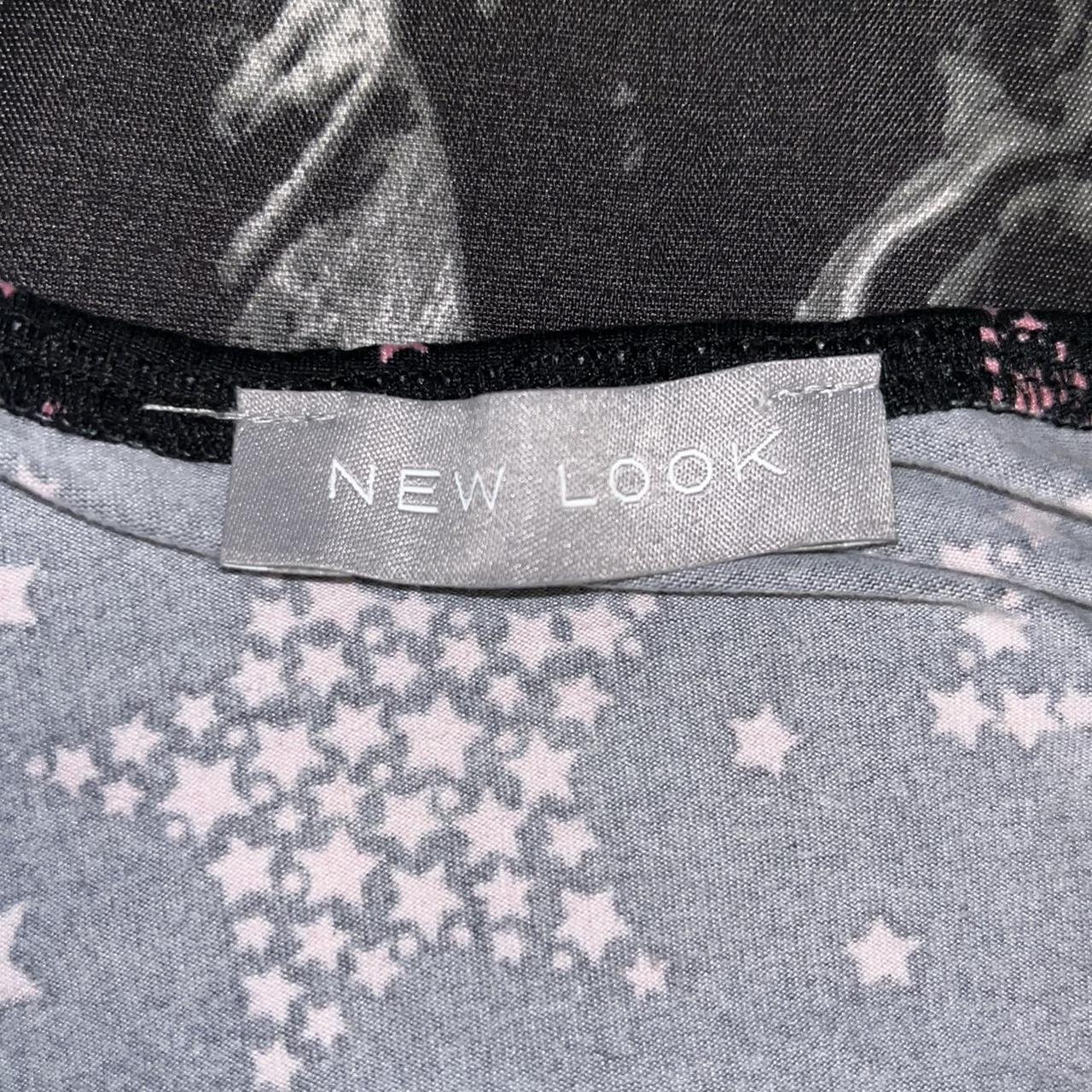 new look black and pink star pyjama set comes with... - Depop