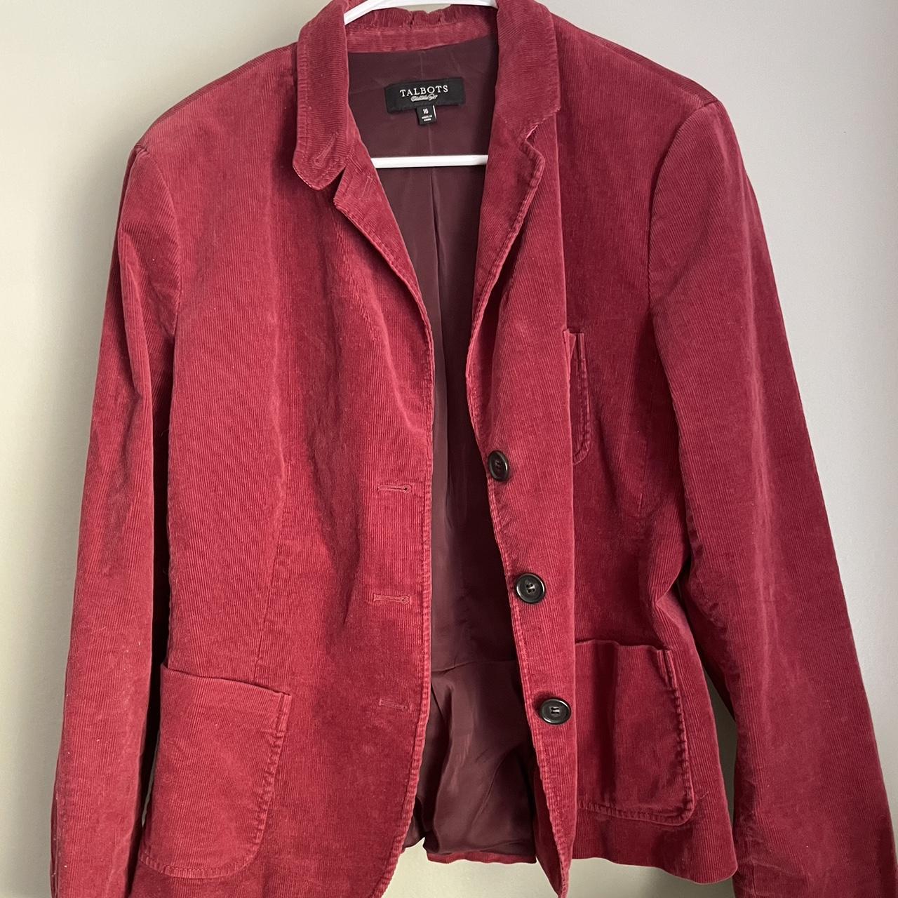 Talbots 1970s type red corduroy dress jacket.... - Depop