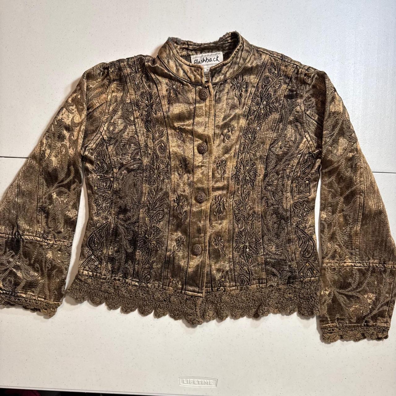 Throwback. Women's Lightweight Jacket - Brown/Gol… - image 1