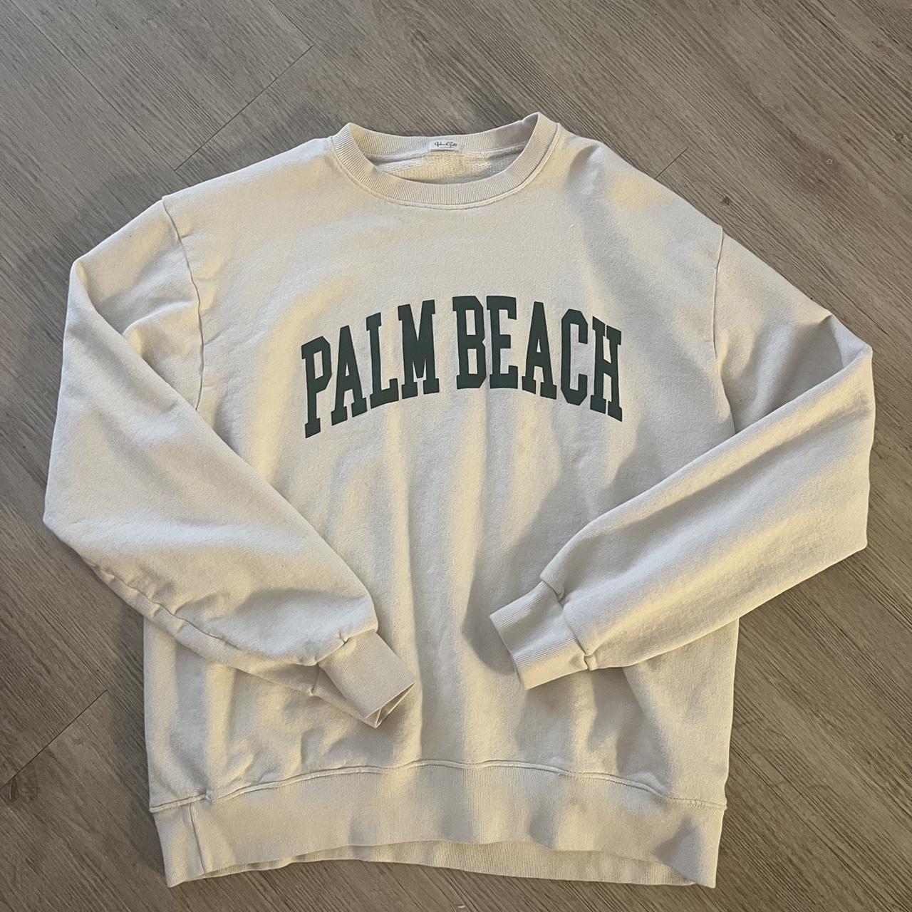 Brandy Melville Palm Beach Cream Crewneck Brand... Depop