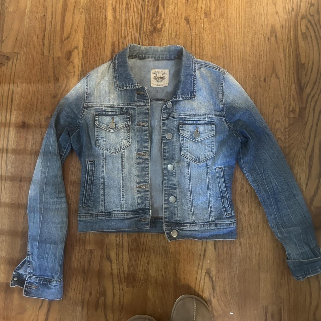 vintage women’s jean jacket 🧥 papaya brand… never... - Depop