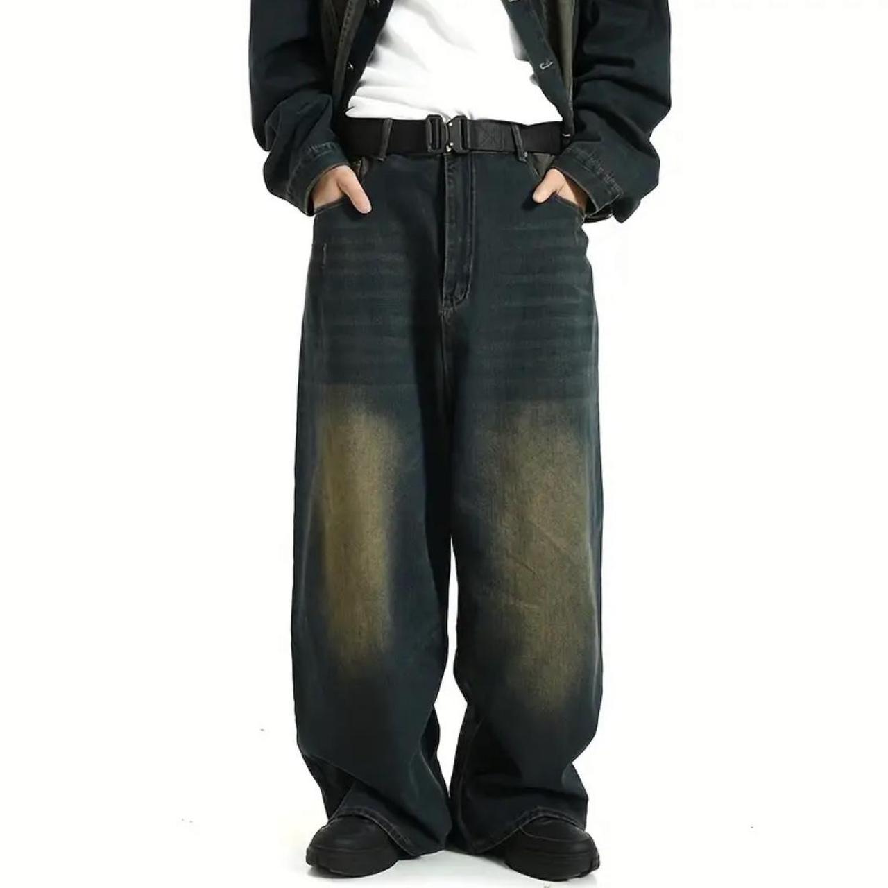 Faded Baggy Denim Jeans #skate #y2k #affliction... - Depop