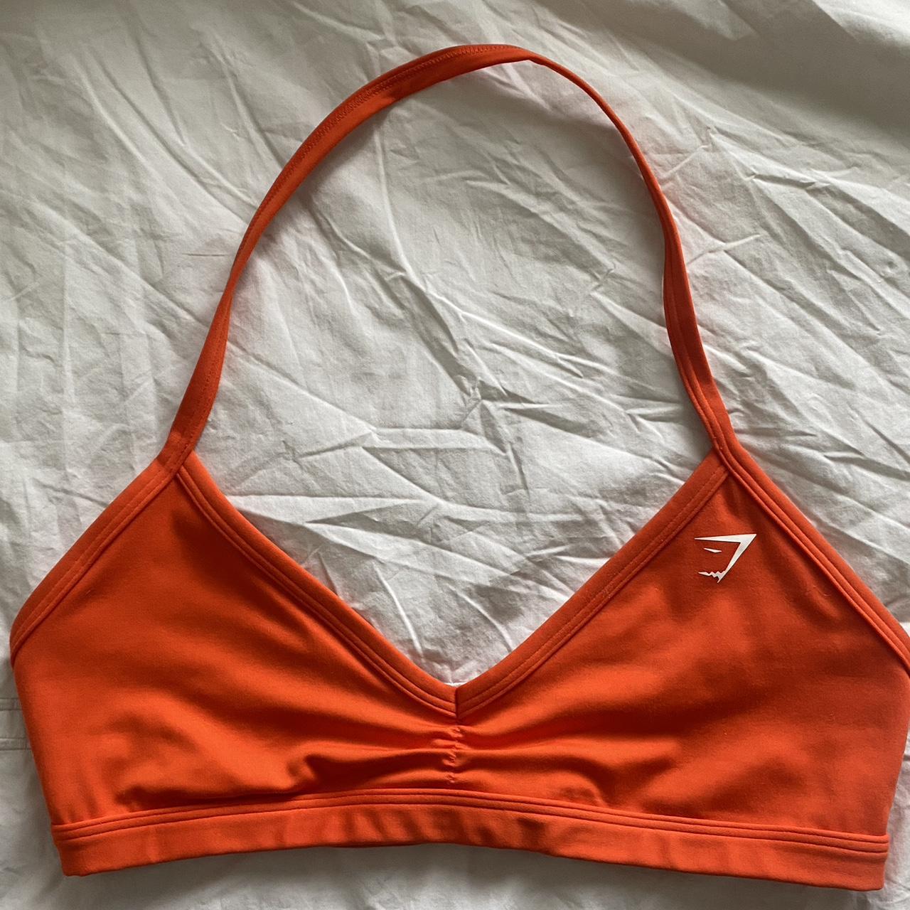 Gymshark Women's Orange Bra Depop