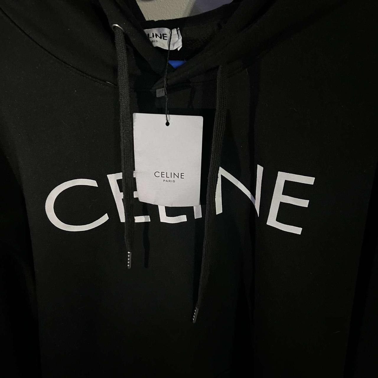 Celine Logo Hoodie with tags Size Large oversized fit - Depop