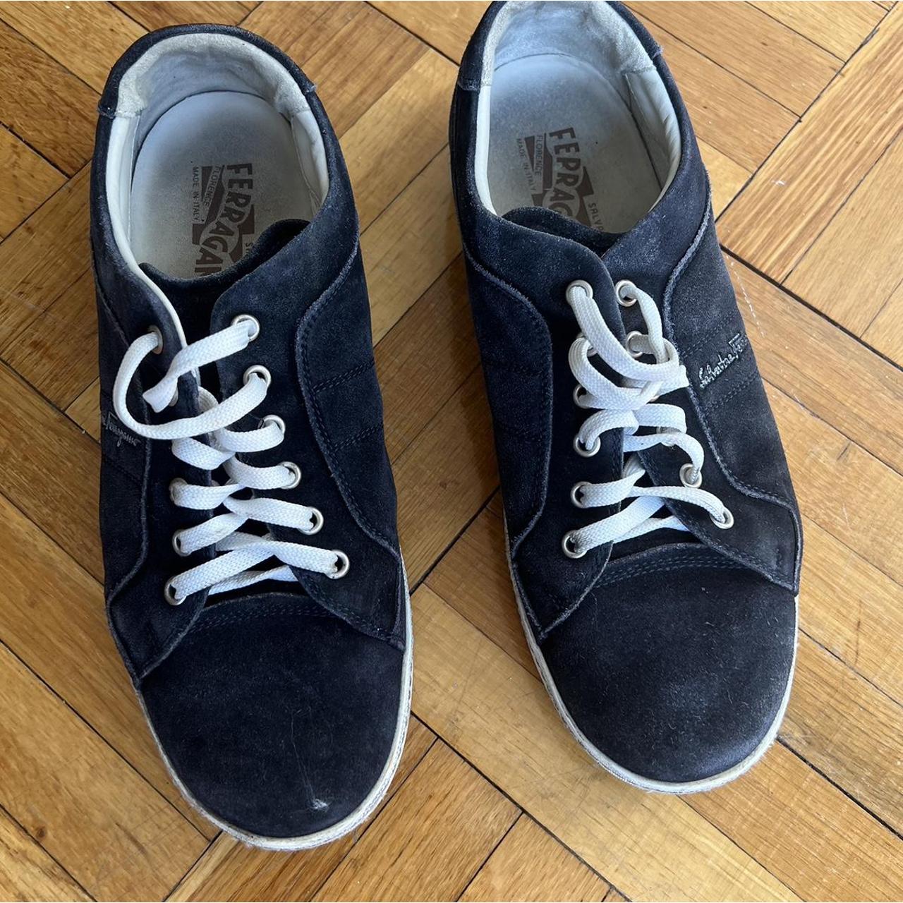 FERRAGAMO SUEDE SNEAKERS; good Used