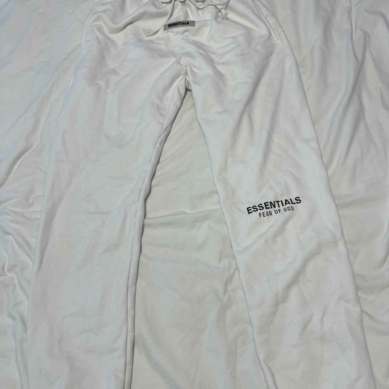 White essentials white joggers think these are kids... Depop