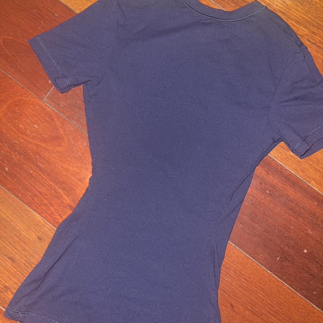 skims-women-s-navy-and-blue-t-shirt-depop