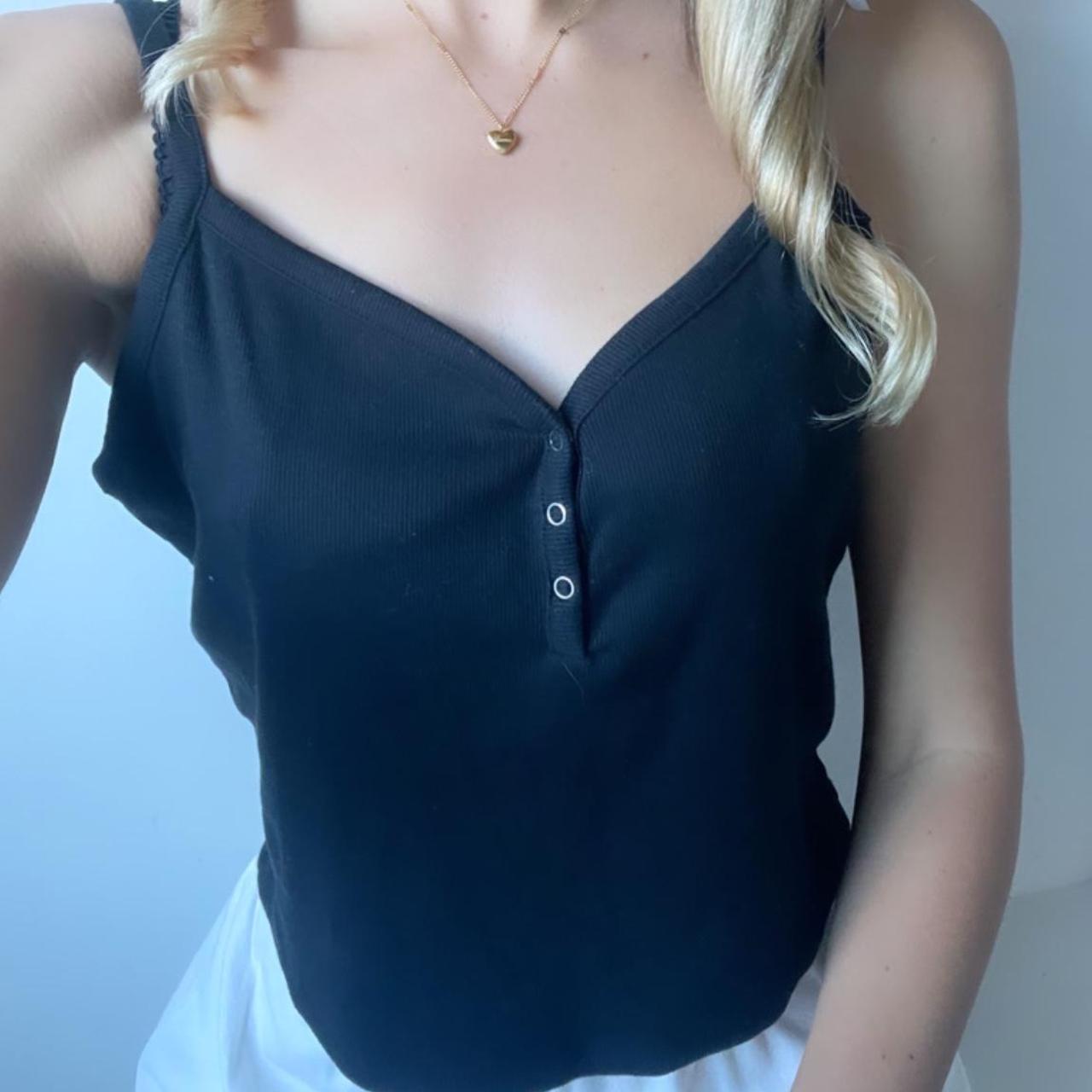 large black crop tank it’s really cute and oversized... - Depop