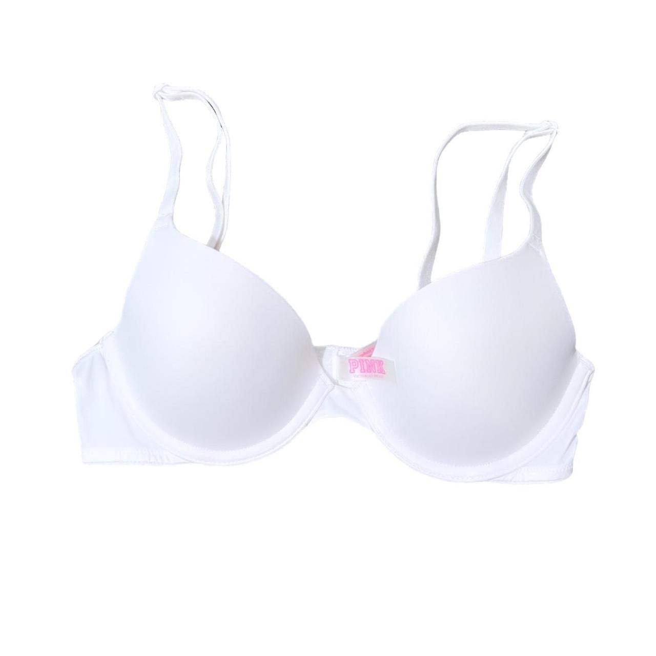 White Victoria’s Secret padded bra, not push-up size... - Depop