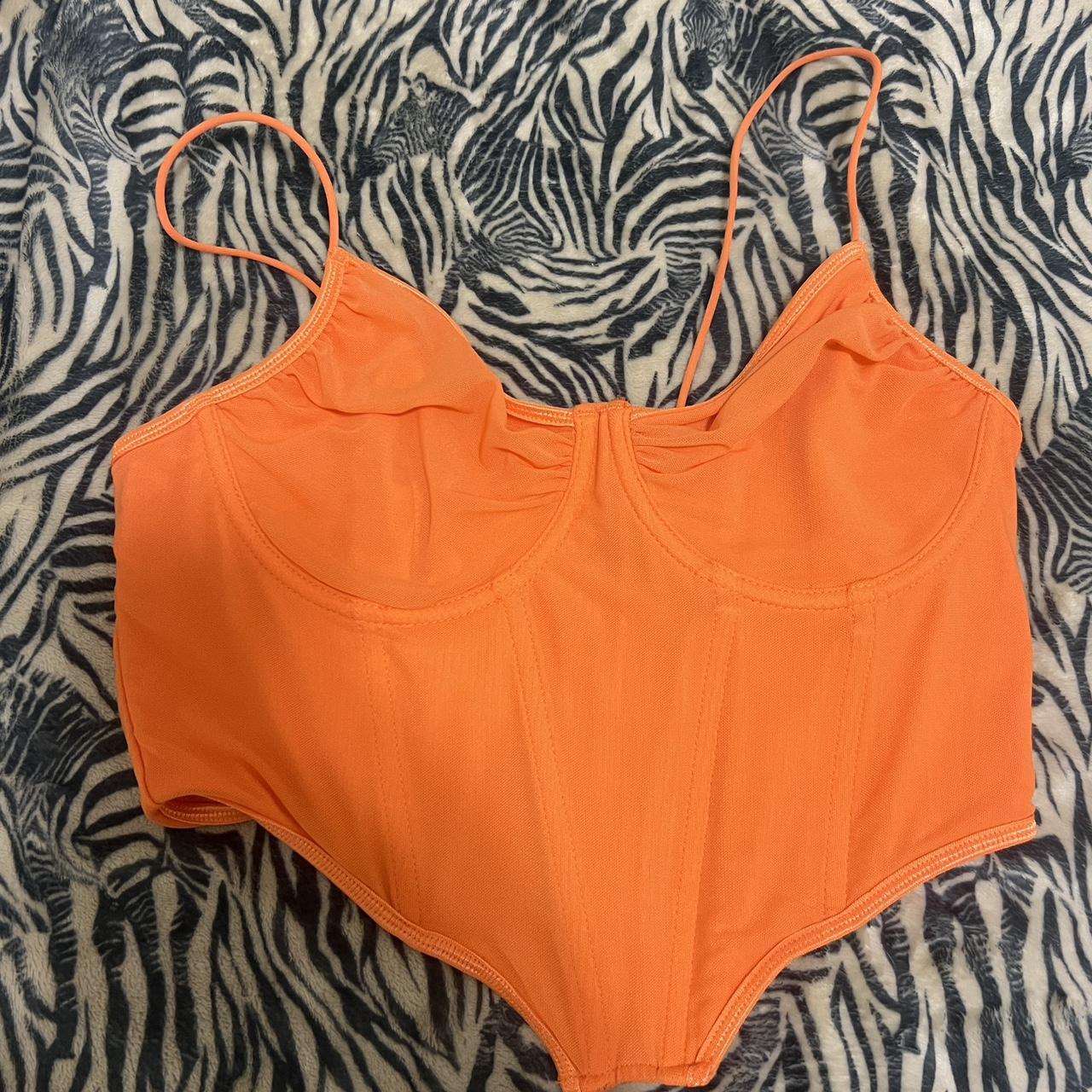 New Orange Corset Top Very Flattering On The Bust Depop 9457