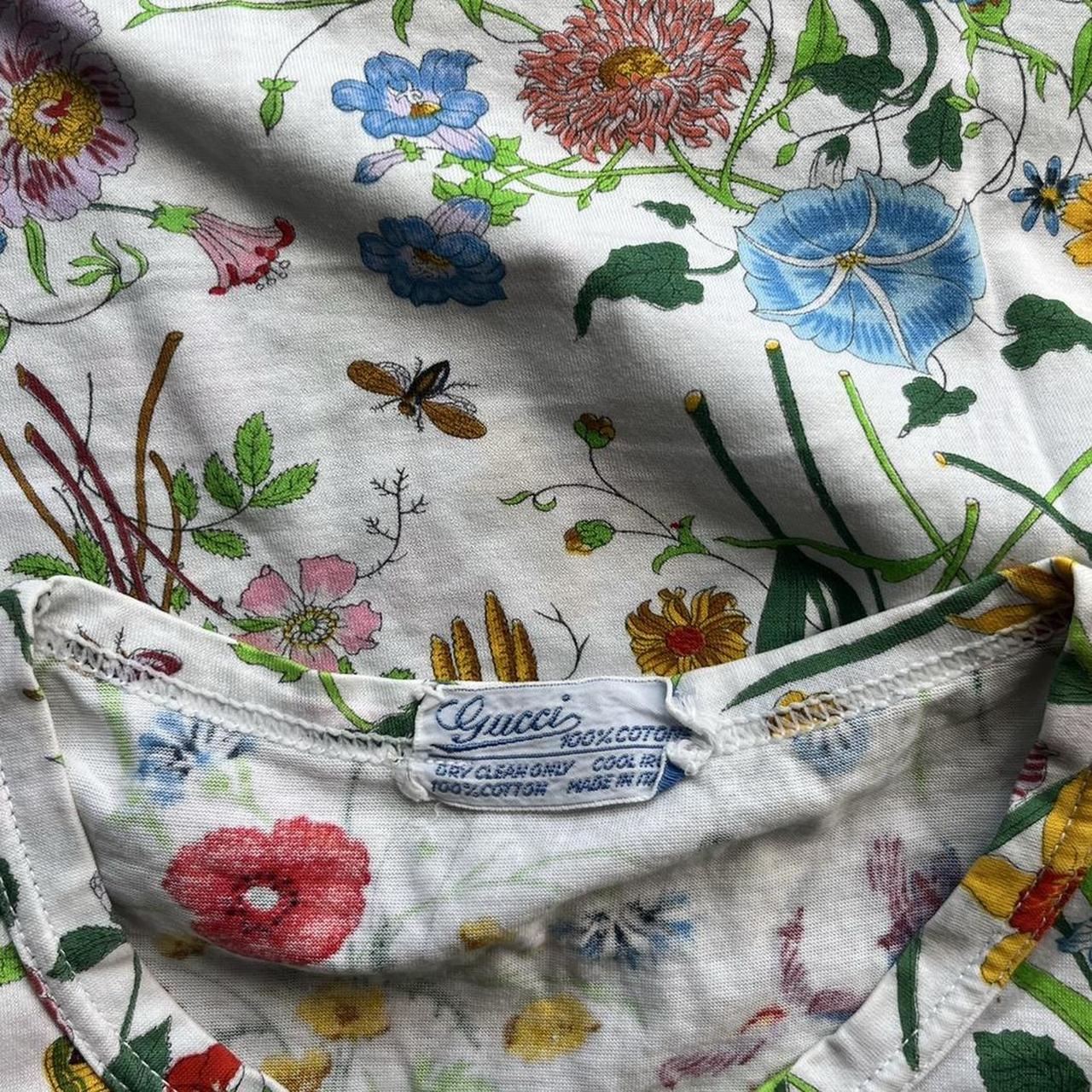 gucci t shirt flower embroidery