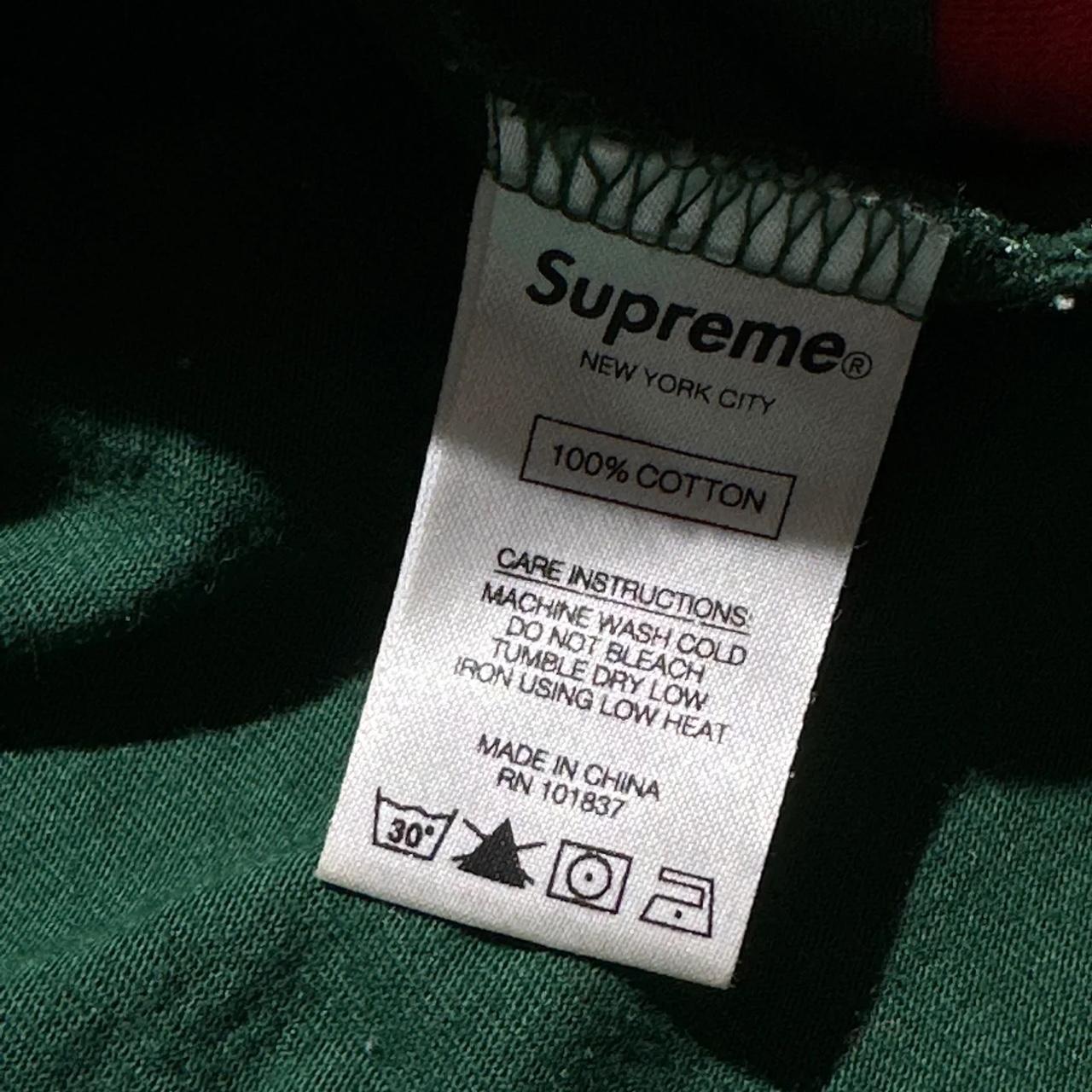 Supreme logo stripe long sleeve Hunter green thick - Depop
