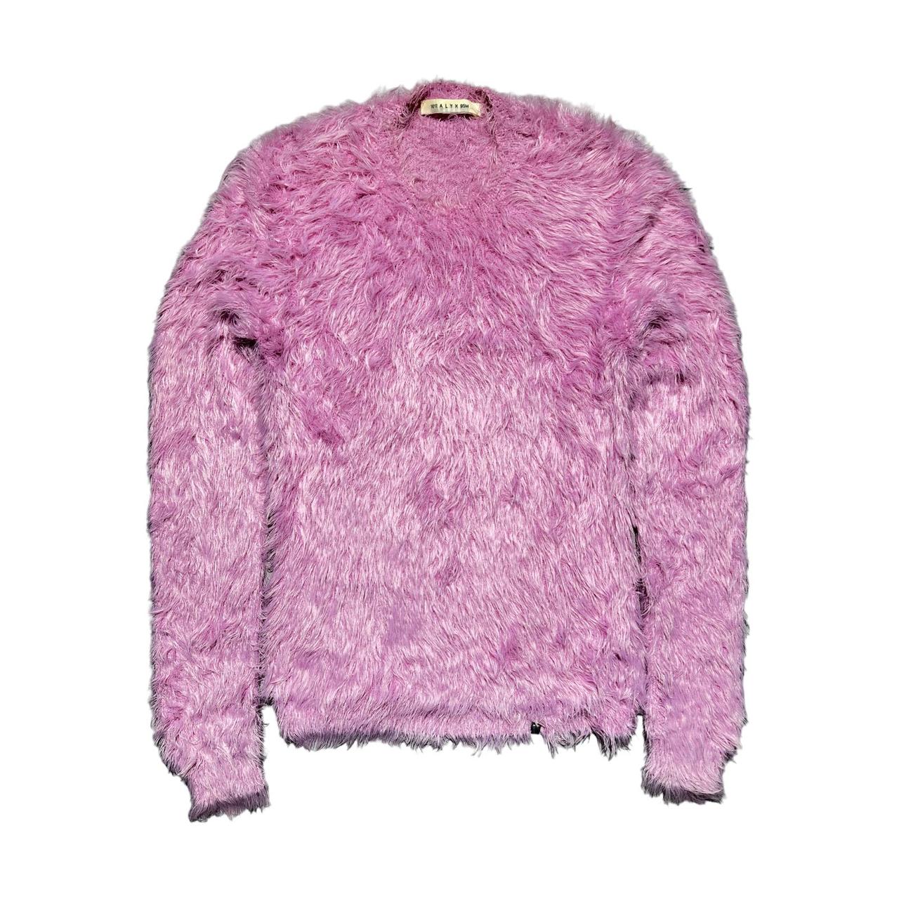 Beautiful soft pink sweater with an all over... - Depop