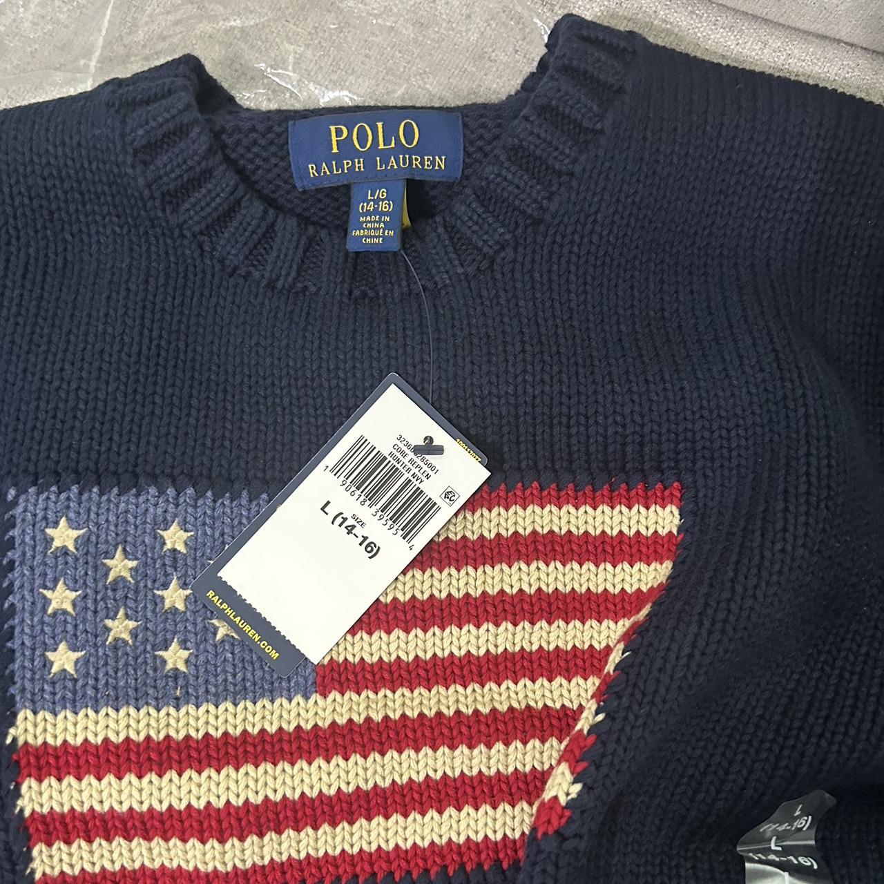Ralph Lauren American flag sweater boys L (1416... Depop
