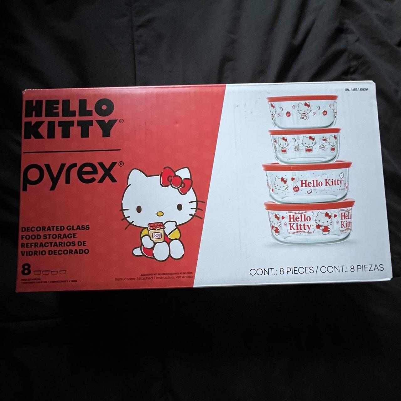 Pyrex Glass 8-piece Hello Kitty Decorated Food Storage Set