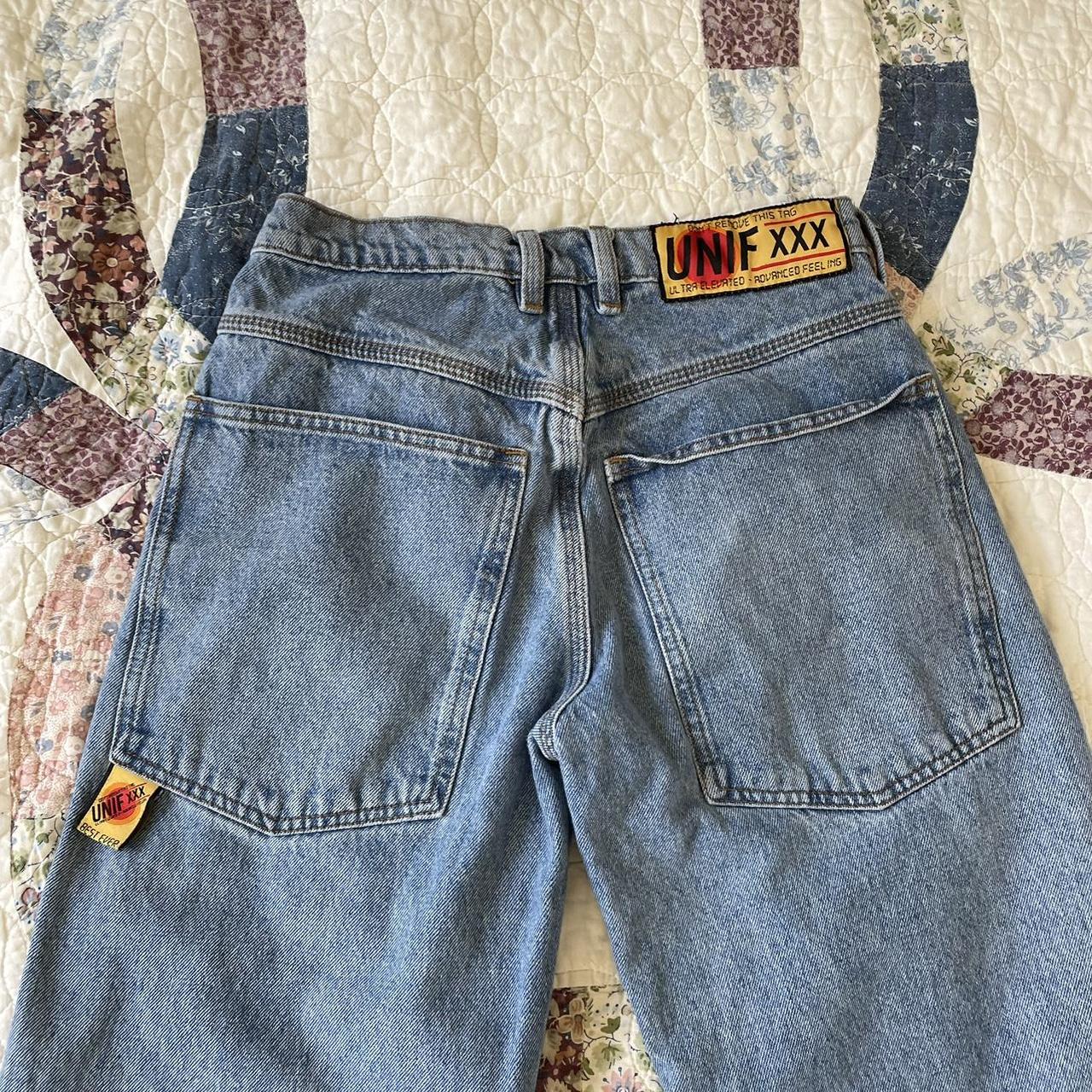 UNIF X jeans I cut the bottoms so the inseam is... Depop