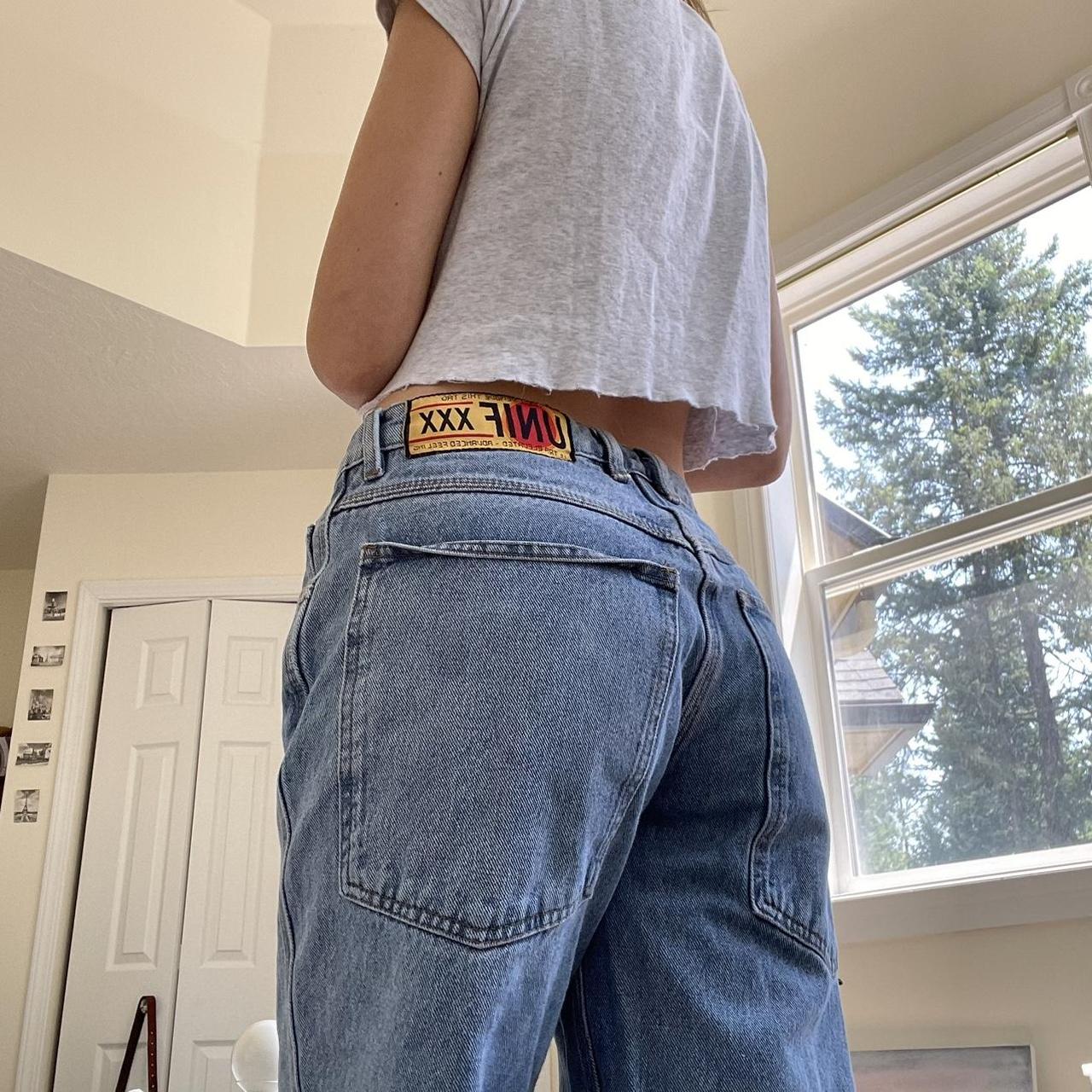 UNIF X jeans I cut the bottoms so the inseam is... Depop