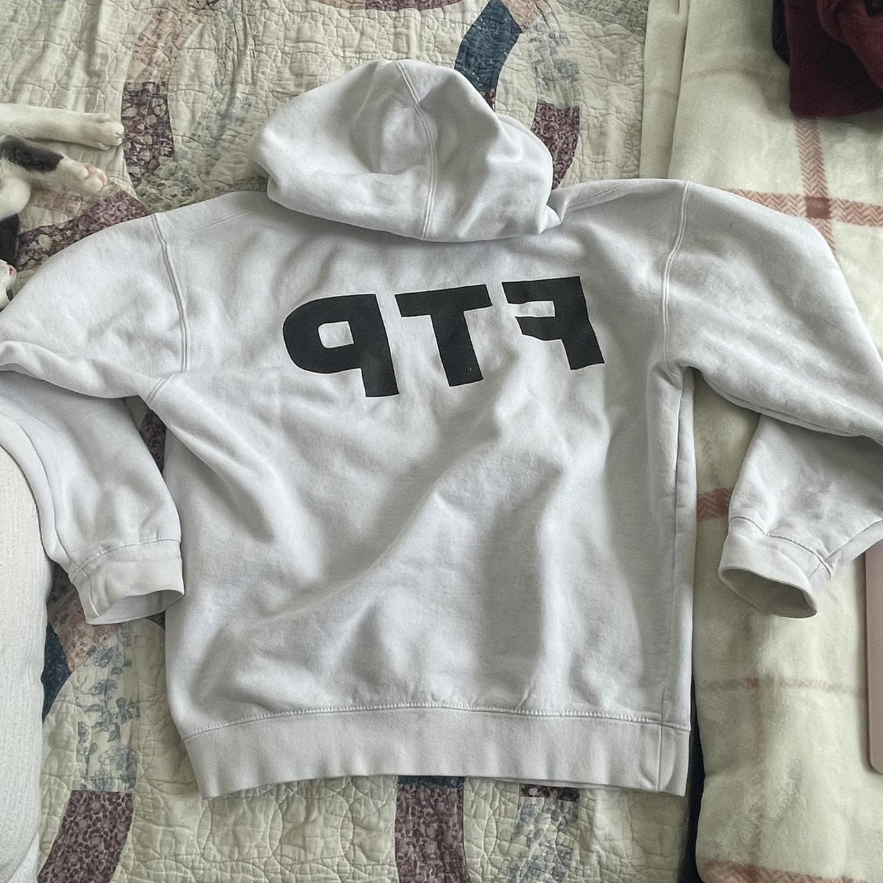 Re-pop FTP reverse logo white hoodie Few stains as... - Depop