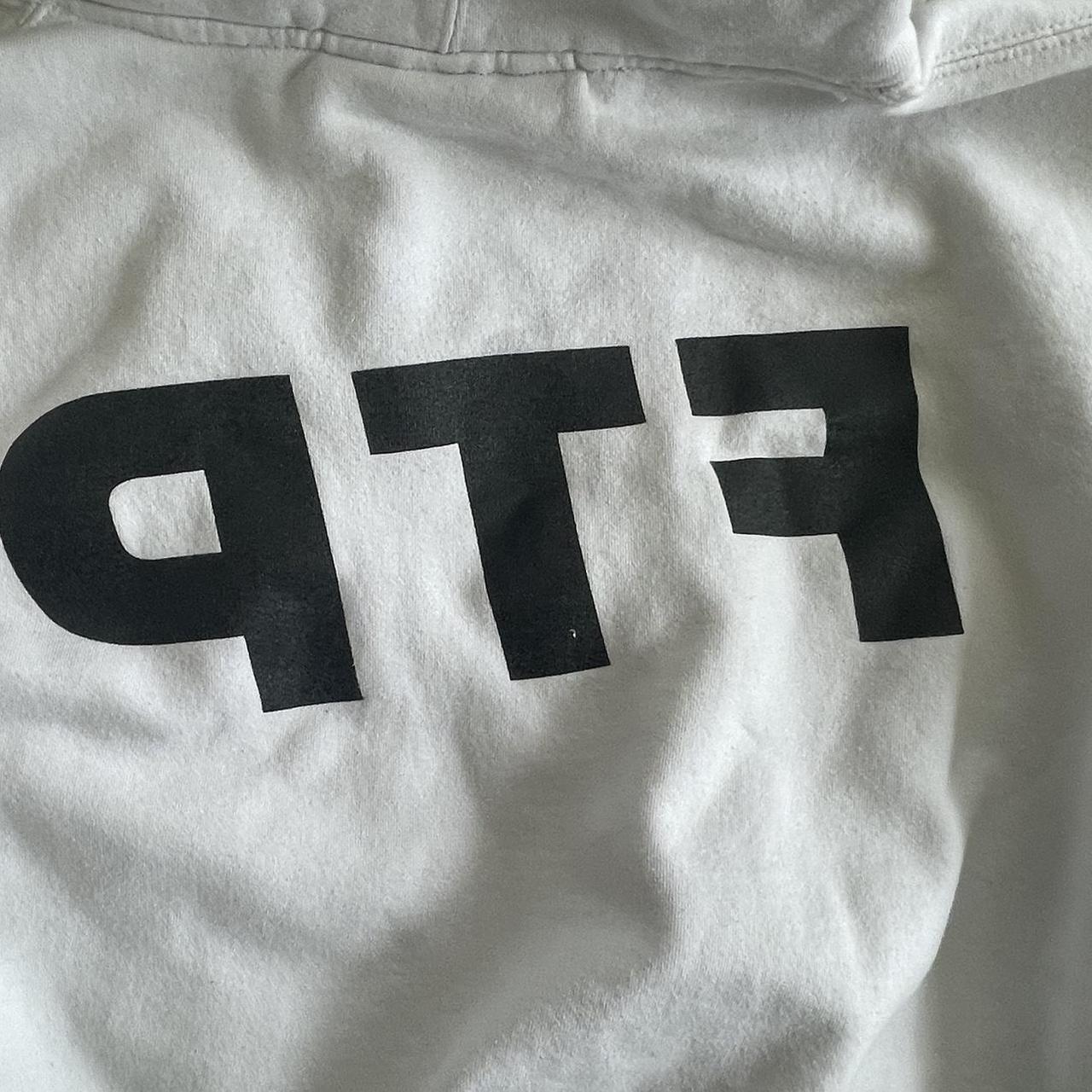 Re-pop FTP reverse logo white hoodie Few stains as... - Depop