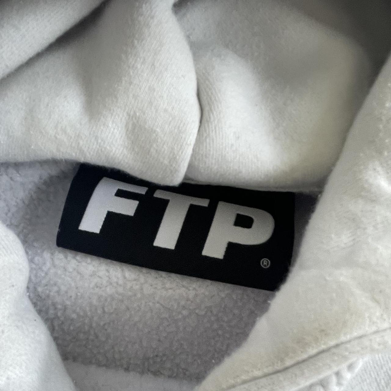 Re-pop FTP reverse logo white hoodie Few stains as... - Depop