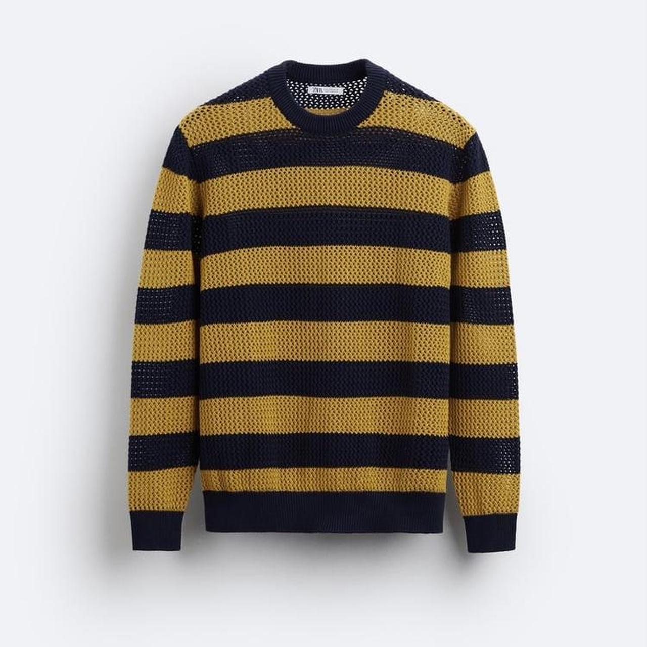 Mens yellow and on sale black striped sweater