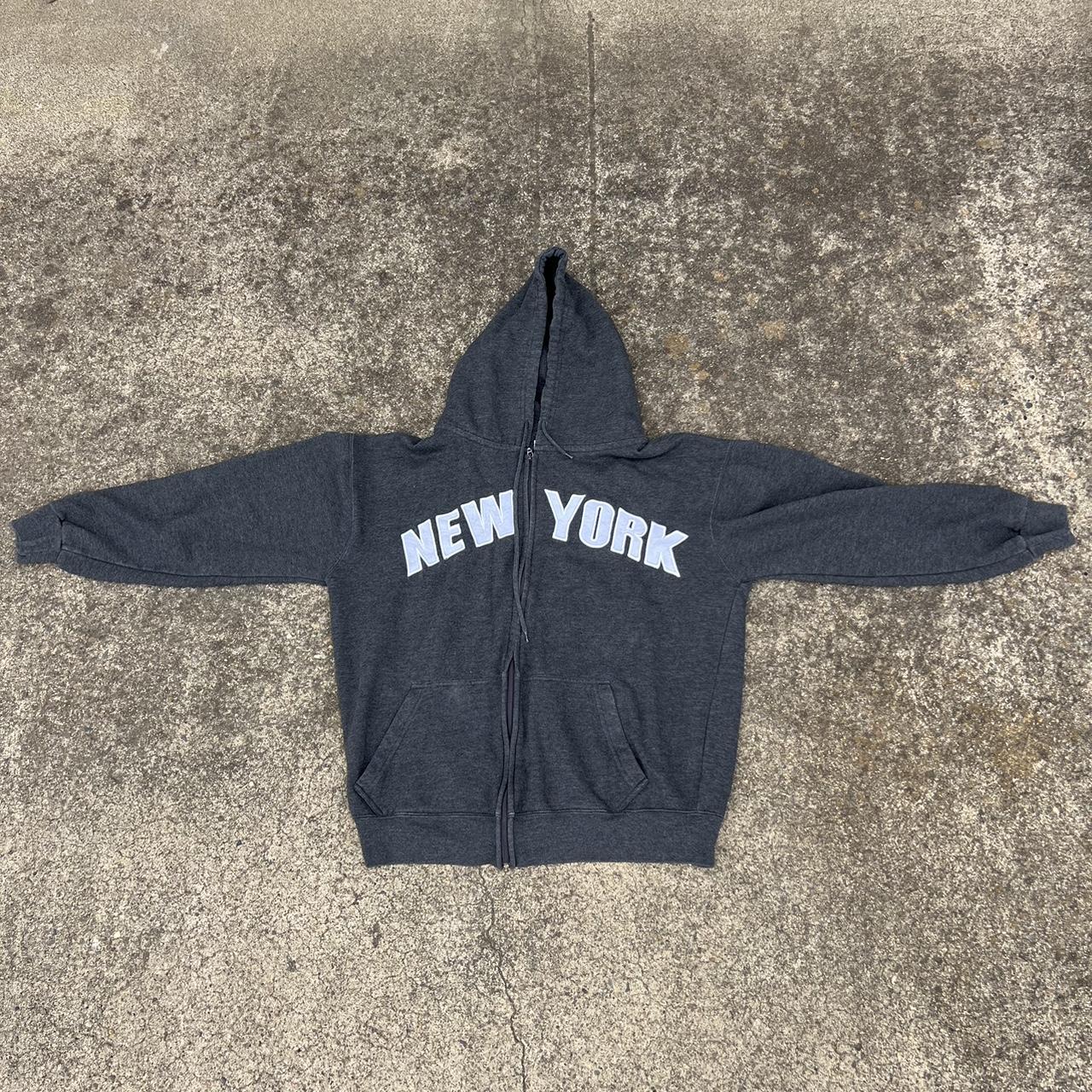 Vintage New York Zip Up super comfy tagged XL fits... - Depop