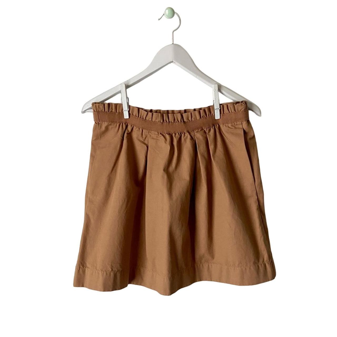 J. Crew Caramel Brown Paper Bag Waist Mini Skirt. Depop