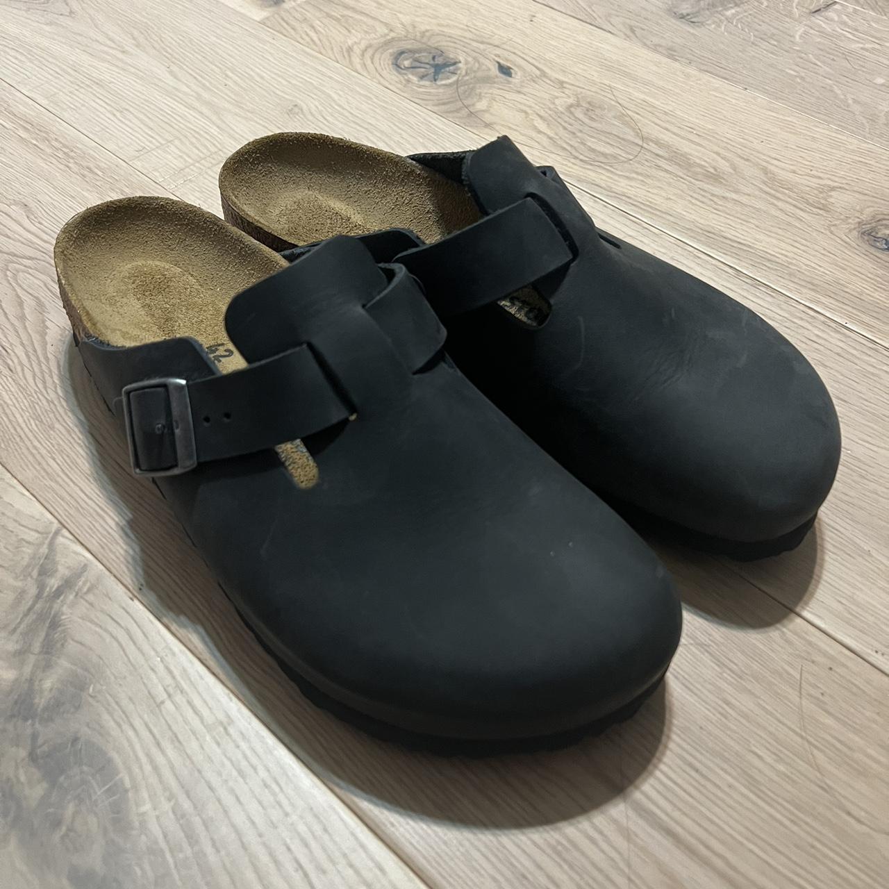 Birkenstock Boston Clog black oiled leather - Depop