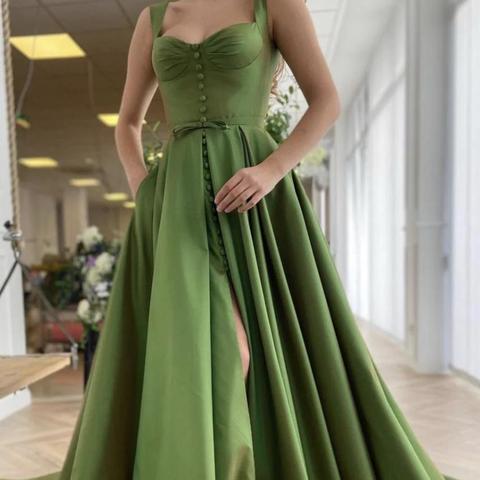 Military green shop prom dress