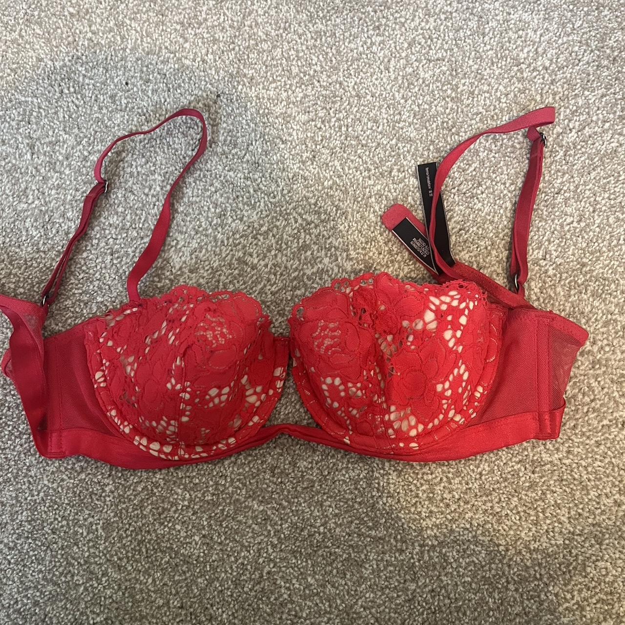 Red Victoria secret bra Size 32c style... Depop