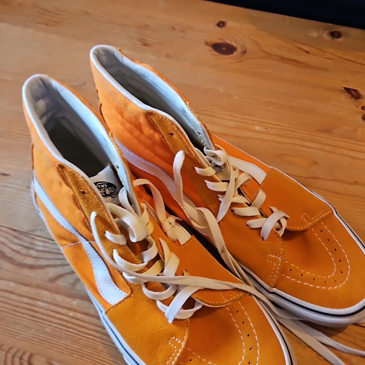 Orange sk8-hi vans. Good condition Size 10 - Depop