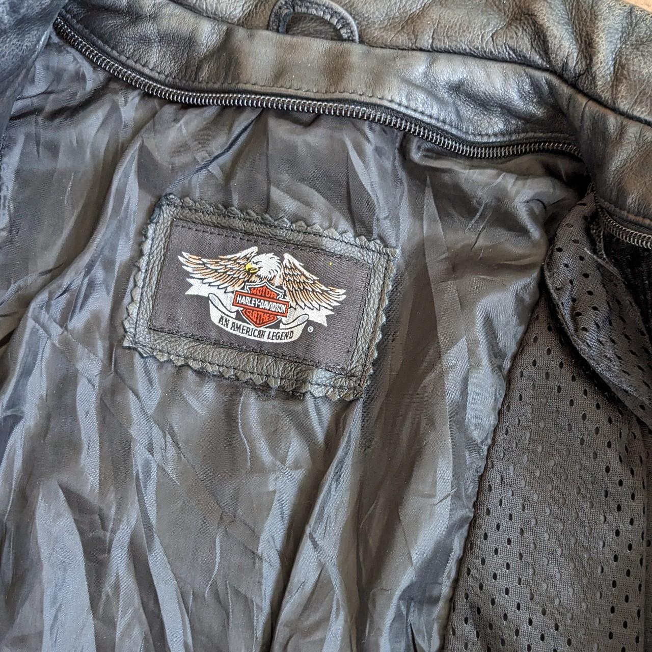 Harley Davidson Leather Racing Jacket Product... - Depop