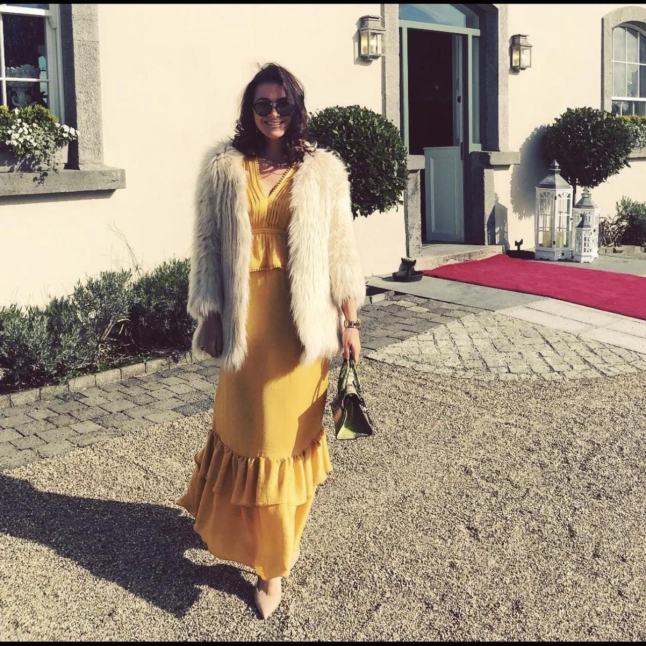 Biba Yellow Maxi Boho Dress Satin/silky fabric... Depop