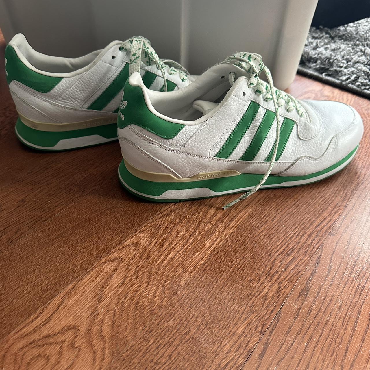 Adidas Originals white and green trainers