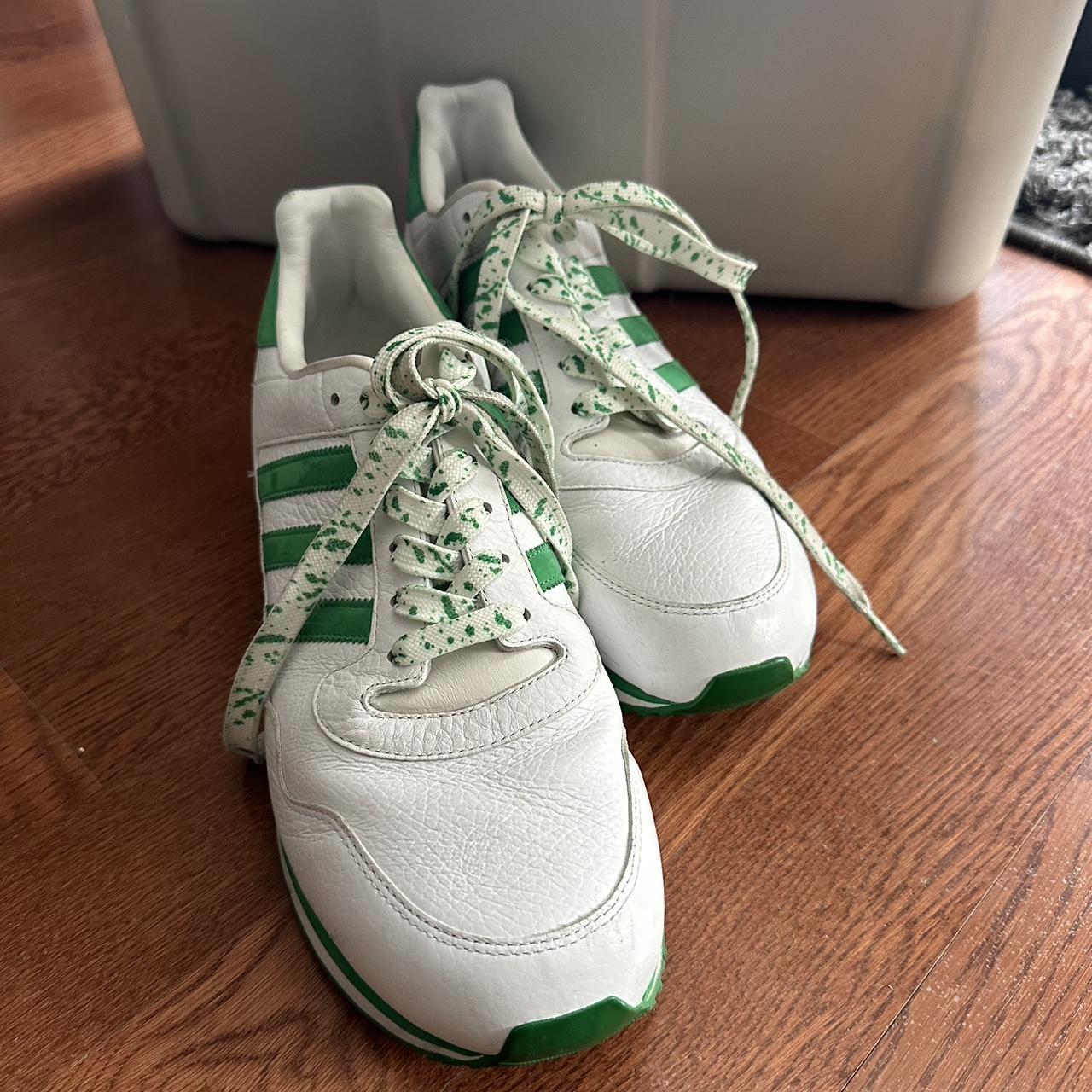 Adidas Originals white and green trainers